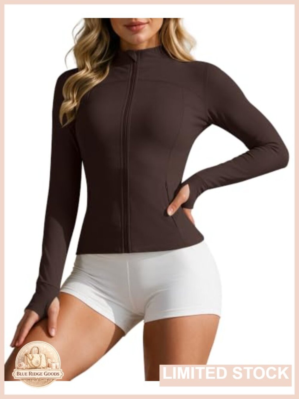 Slim Fit Full Zip Athletic Running Sports Workout Jacket Thumb Holes